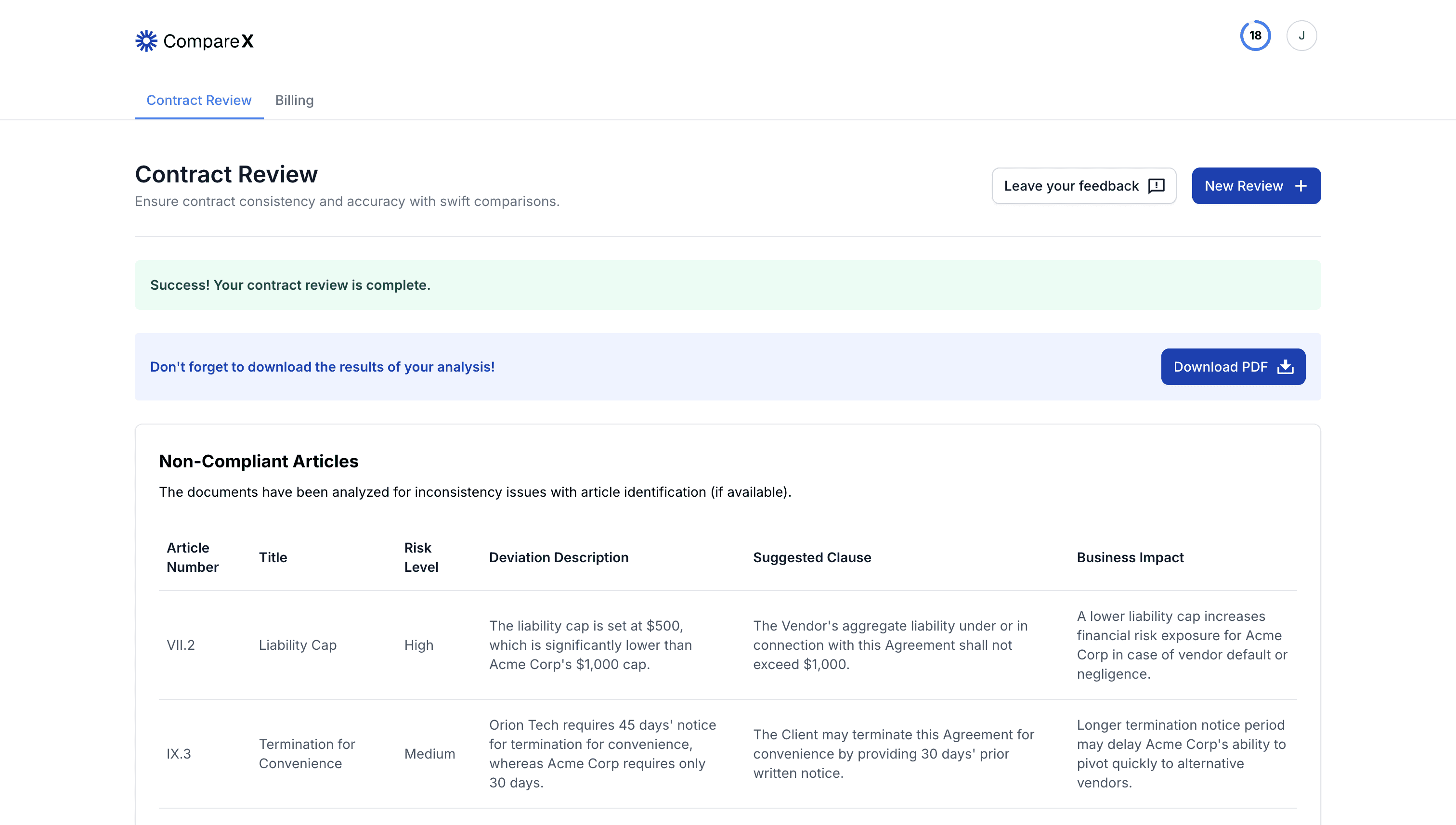 A preview of the Database web app